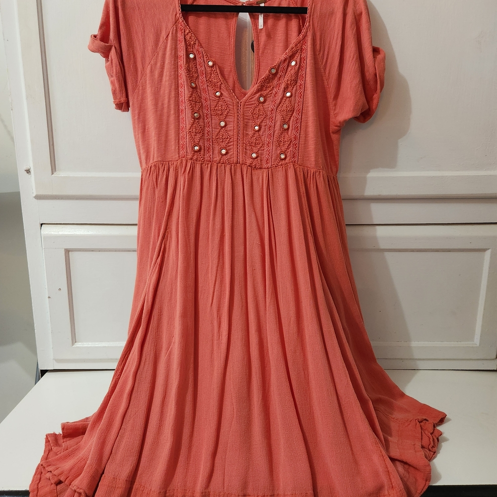 Free People Terracotta High Low Dress